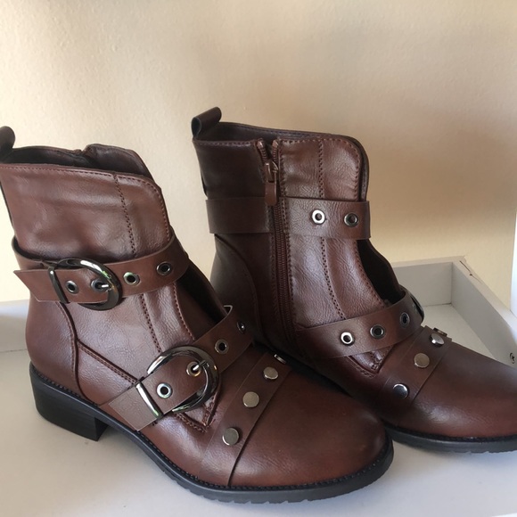 LA DONNA MODA brown faux leather booties size 38 - Picture 4 of 10